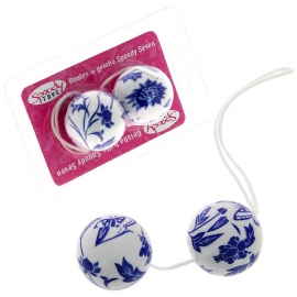 Boules de geisha spoody seven fleurs bleues