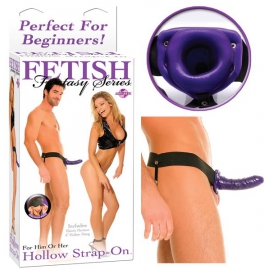 Gode ceinture creux hollow strap on purple