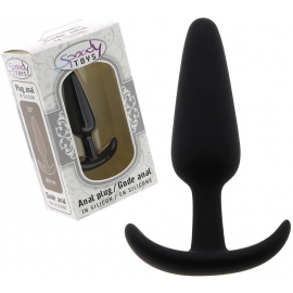 Plug anal en silicone ancre noir - 8 cm