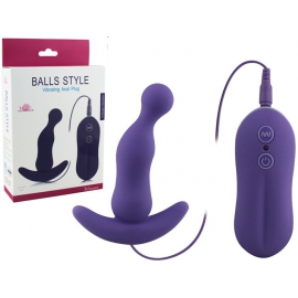 Vibromasseur anal en silicone mauve balls style - 10 vitesses