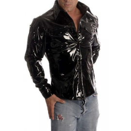 Chemise à poches en vinyle