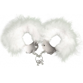 Menottes métal et plumes blanche - dispo 11-2015